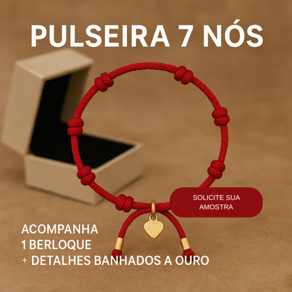 Pulseira Vermelha Dos 7 Nós - Proteção Contra Inveja